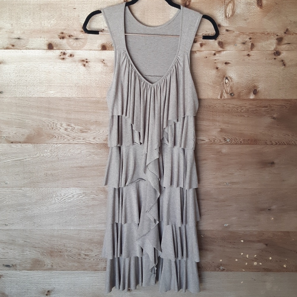 Cynthia Rowley Heathered Brown Tiered Dress Small
